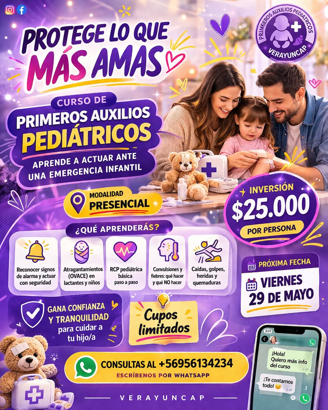 Curso de Primeros Auxilios Pediatricos Presencial – Santiago